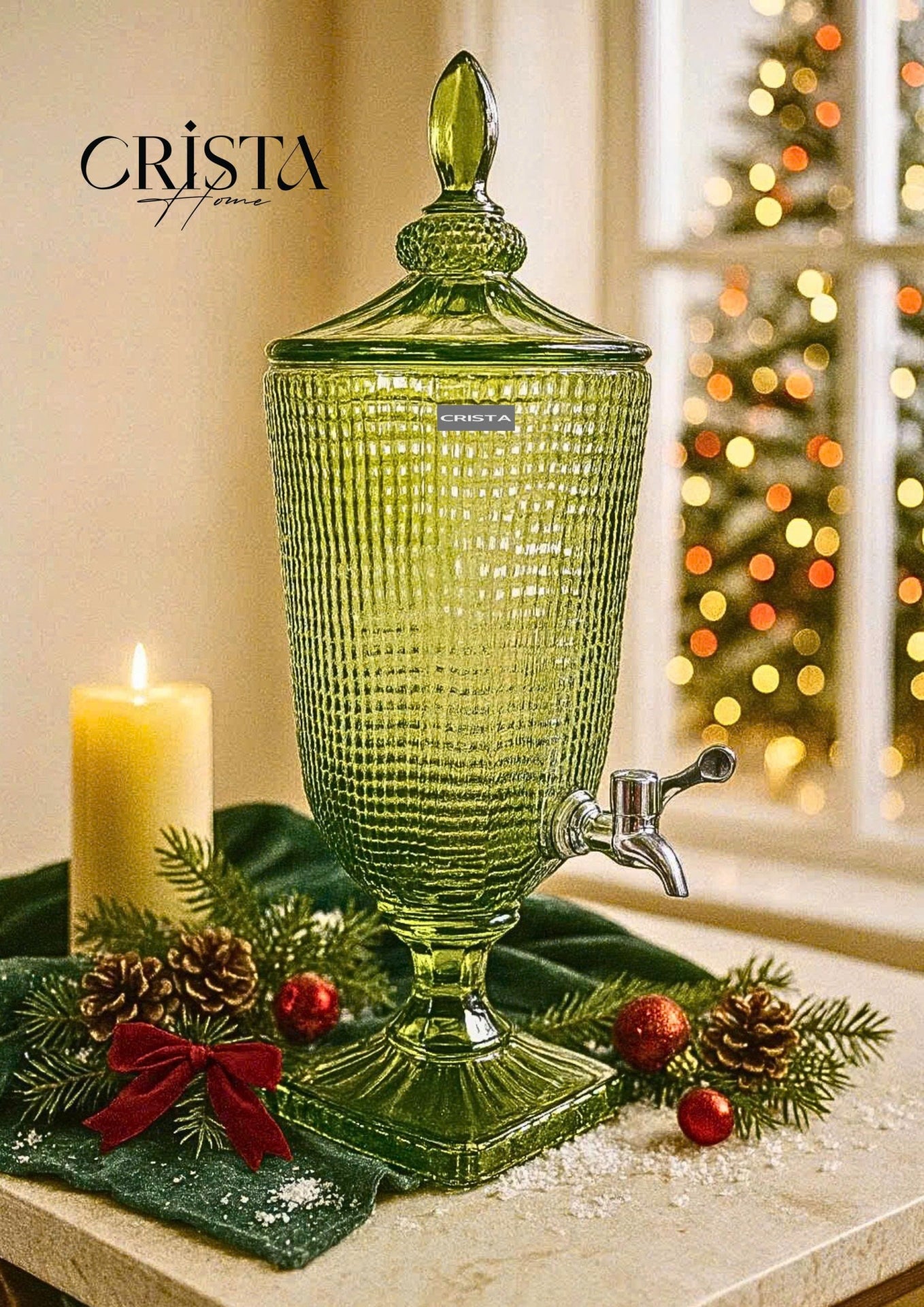 3.3L Green Textured Glass Pitcher