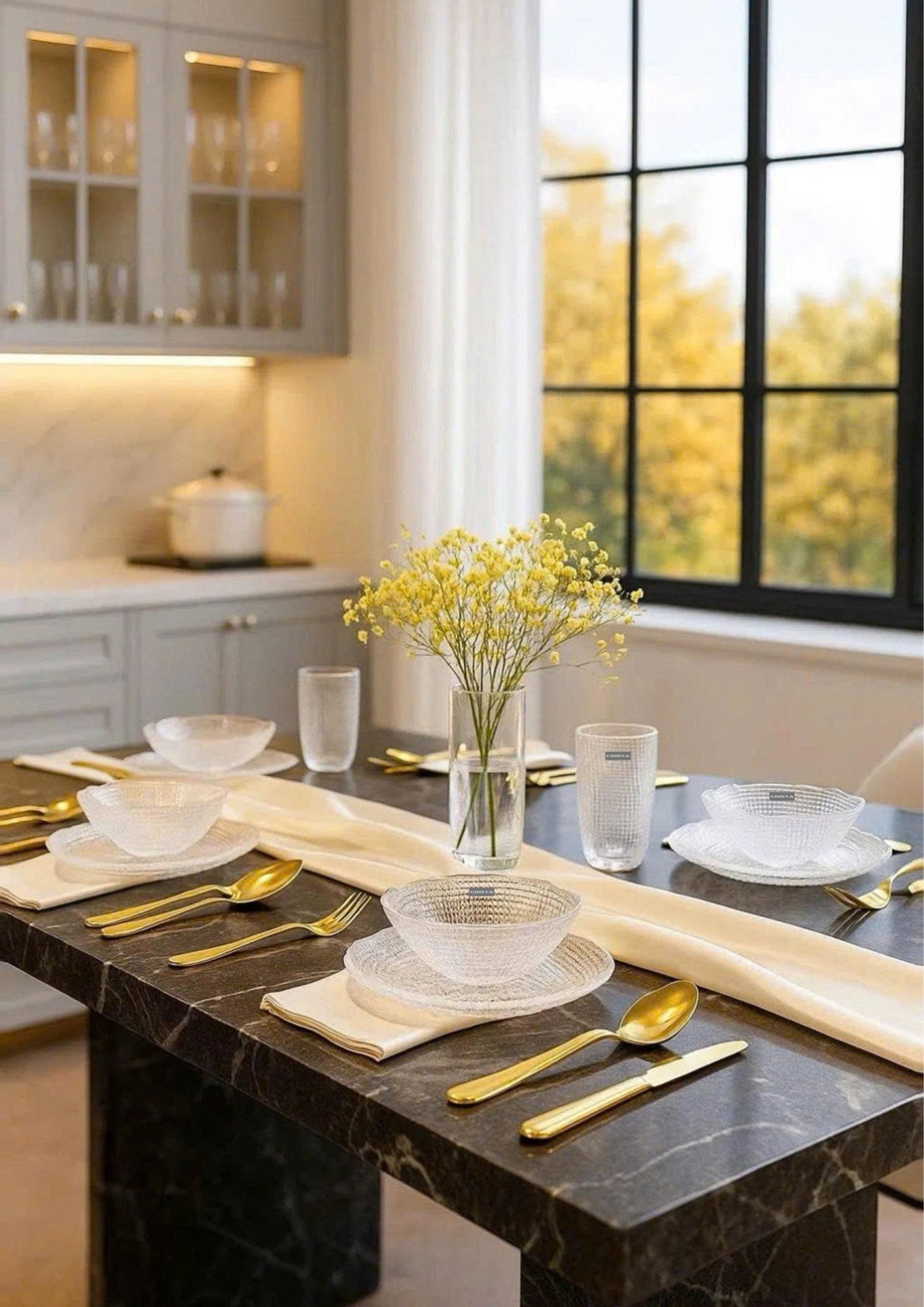 SET OF 6 EMBOSSED GLASSWARE PIECES IN WHITE