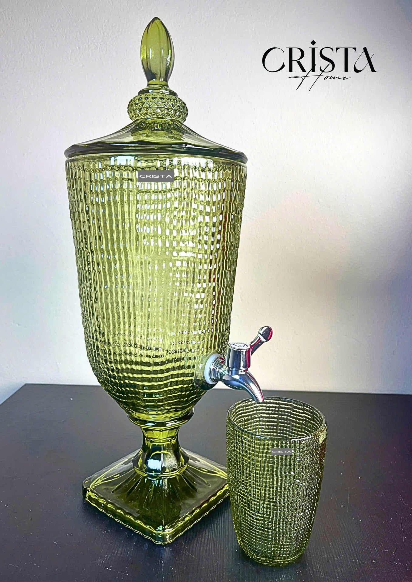 3.3L Green Textured Glass Pitcher