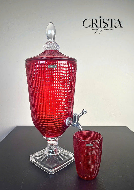 3.3L Red Textured Glass Pitcher