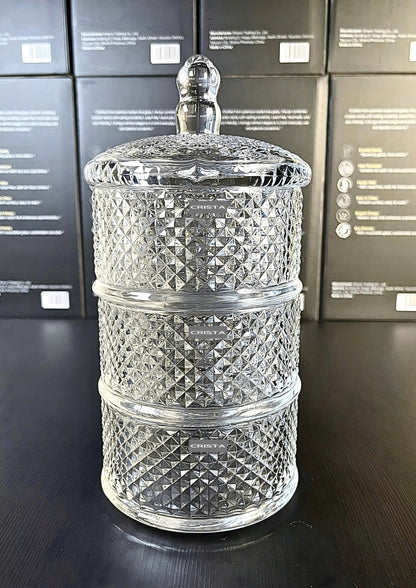3-Tier Diamond Pattern Jam Jar – Transparent