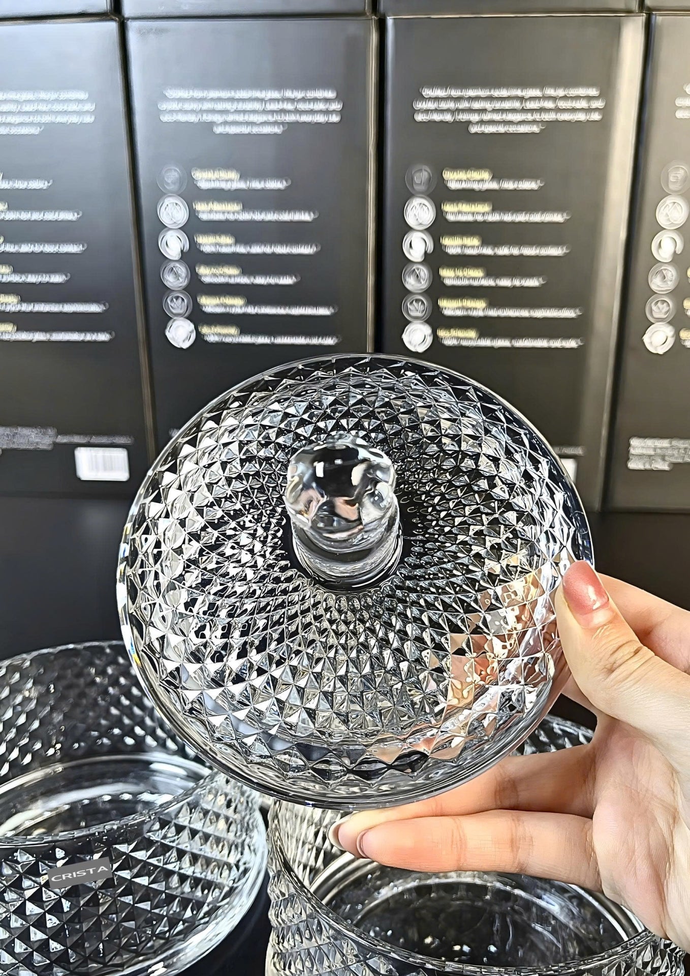 3-Tier Diamond Pattern Jam Jar – Transparent