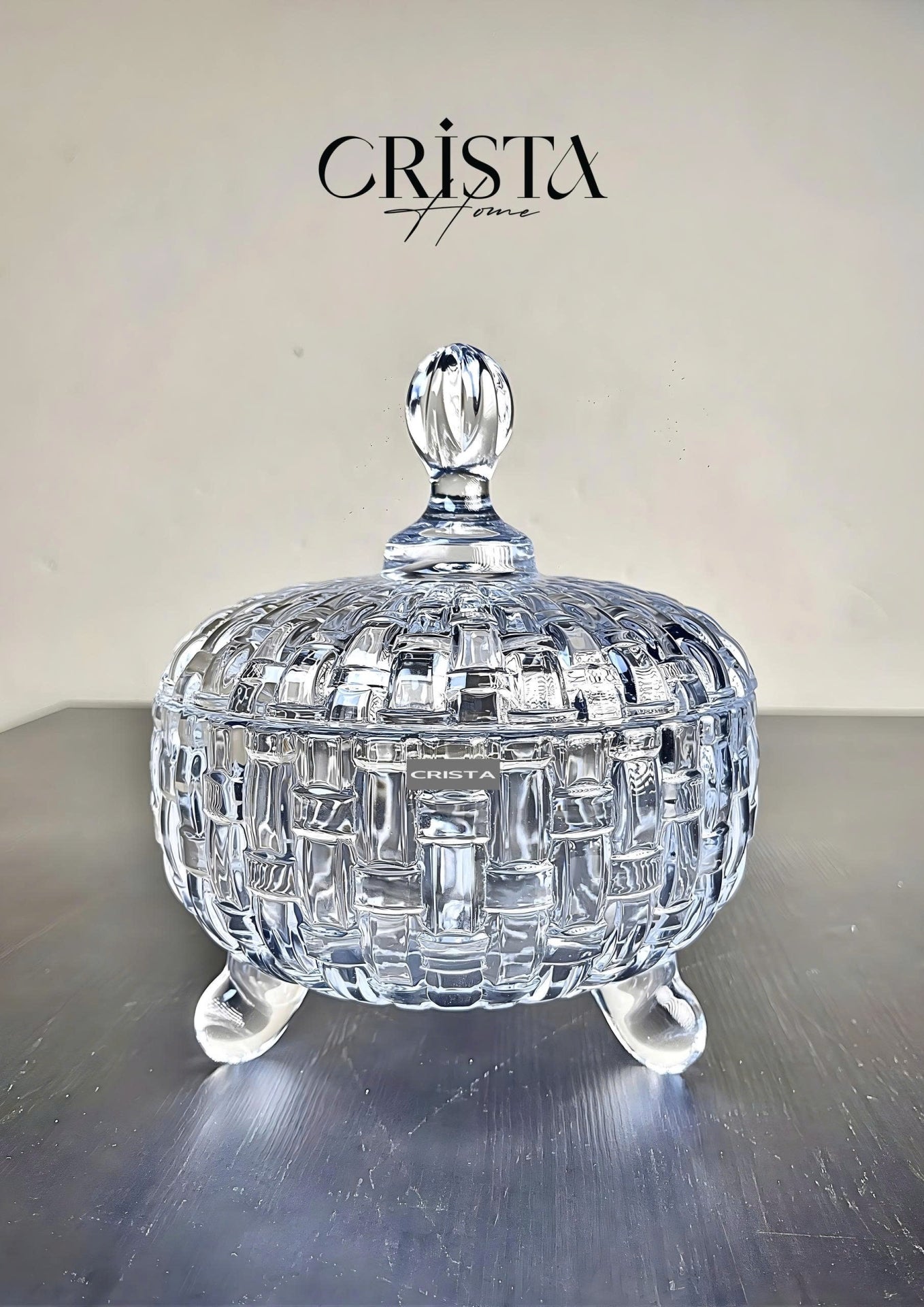 SET OF 2 CHECKERED PATTERNED JARS FOR TET (LUNAR NEW YEAR) - TRANSPARENT COLOR