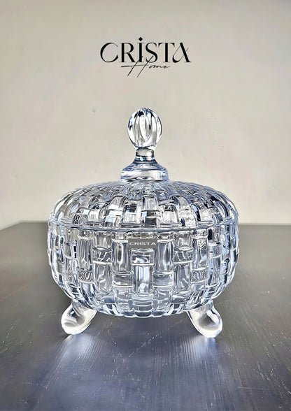 SET OF 2 CHECKERED PATTERNED JARS FOR TET (LUNAR NEW YEAR) - TRANSPARENT COLOR