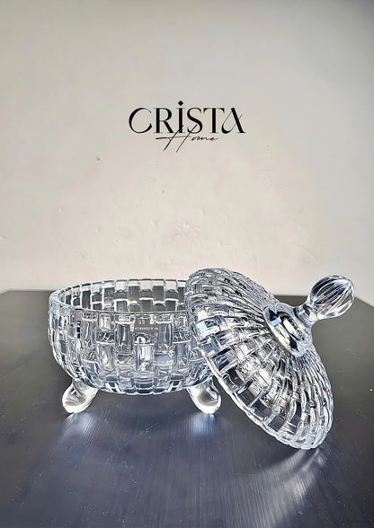 SET OF 2 CHECKERED PATTERNED JARS FOR TET (LUNAR NEW YEAR) - TRANSPARENT COLOR