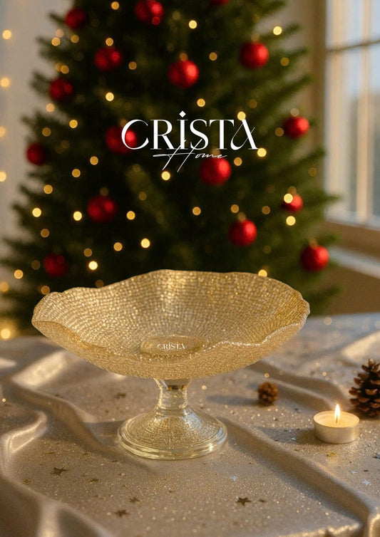 MESH PATTERNED PLATE WITH HIGH STAND, 24CM DIAMETER - 3 COLORS (Yellow)