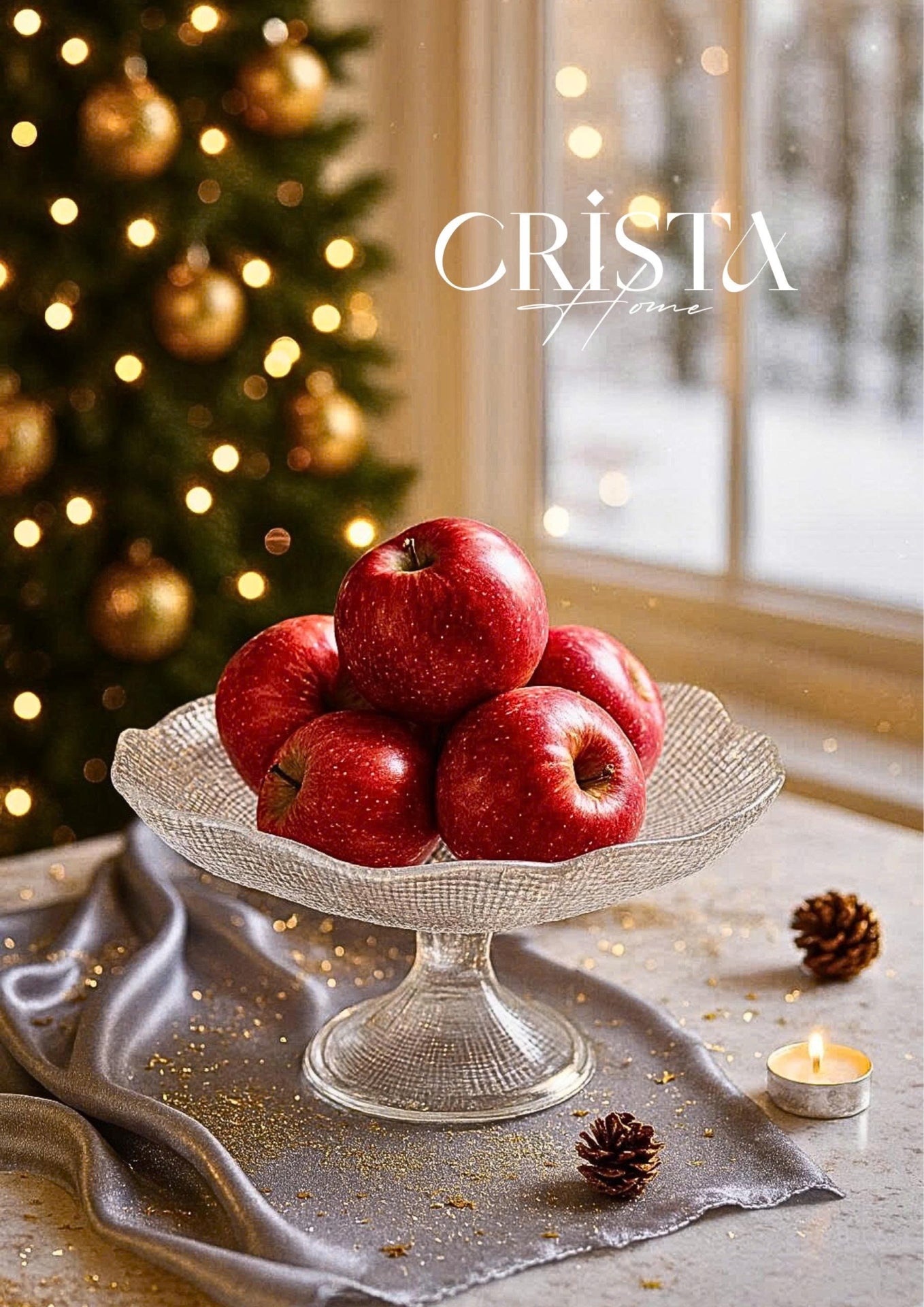 MESH PATTERNED PLATE WITH HIGH STAND, 24CM DIAMETER - 3 COLORS (Yellow)